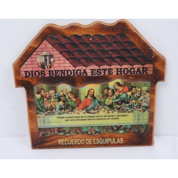 Other - VTG The Last Supper‎ Wood Wall Art DIOS BENDIGA ESTE HOGARE God Bless This Home